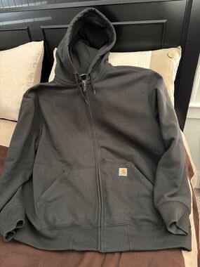 Carhartt Charcoal Gray Full-Zip Hooded Sweatshirt